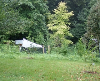 Aufbau einer Teststation im Melbgarten bei Bonn